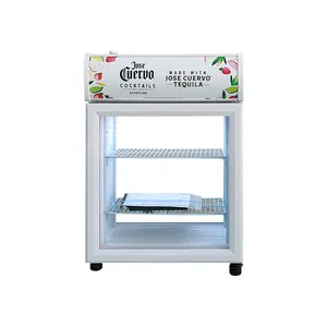 Equipamento de refrigeração de bebidas com porta de vidro e refrigerador de porta dupla Meisda SC35B 35L com adesivo personalizado