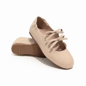 Customized glossy cowhide soft-soled flat two-piece platform ballet-style double <b>bow</b> Mary Jane <b>shoes</b> for ladies' single <b>shoes</b> - Product Image 5