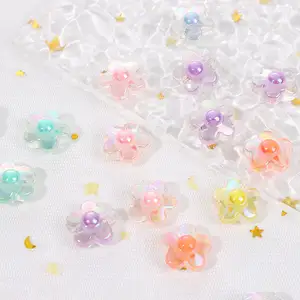 500g AB colorful sun flower 17mm three-dimensional simple earring decoration diy jewelry nail decoration Acrylic loose bead