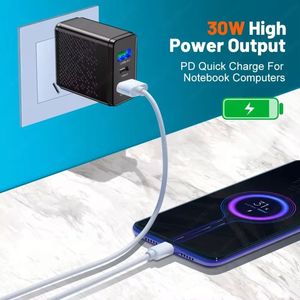 Dual <b>USB</b> Charging 30W Fast Charger QC3.0 PD Charger <b>USB</b>-<b>C</b> Power Supply <b>Adapter</b> <b>Type</b> <b>C</b> Charger Box for Smart Phones - Product Image 6