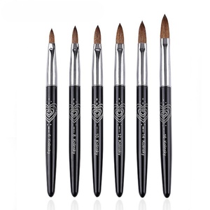 Kolinsky Crystal <b>Nail</b> <b>Extension</b> Pen 90% Kolinsky Special Crystal Powder Wood Handle <b>Nail</b> Brush - Product Image 1