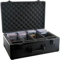 Boîte de rangement/présentoir pour cartes de collection en aluminium, quatre rangées, jusqu'à 200 cartes dans des supports BGS SGC, boîte pour cartes à collectionner