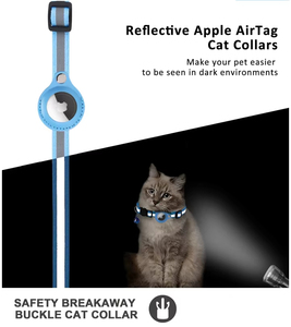 Polyester Spot Toepasbare Huisdier Airtag Kat Kraag Anti-Verlies Positionering Tracking Kitten Reflecterende Bell Gesp Sluiting Nekring - Product Image 6