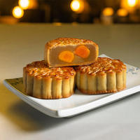 Prix bas Gâteaux de lune cuits au four de style traditionnel chinois 700g/boîte Emballage en boîte de conserve Pâte de lotus blanc Double jaune d'œuf 200 jours de conservation