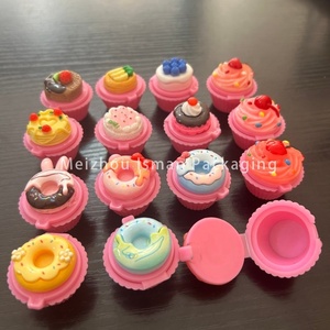 ISMAN Mini mignon noël rose cosmétique tasse gâteau boîtier en plastique pot fantaisie baume à lèvres gommage conteneur emballage 2g <span class=keywords><strong>pour</strong></span> enfants et filles - Product Image 2