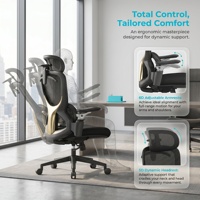 Chaise de bureau exécutive en maille, design ergonomique et accoudoirs réglables pour le bureau et la maison