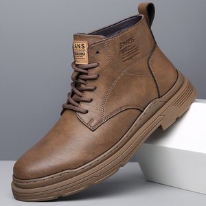 <b>Men's</b> Winter Martin <b>Boots</b> Fleece Lined Warm Snow <b>Boots</b> Thick Sole Casual <b>Work</b> Shoes Lace Up Adult <b>Men</b> Size 2302 - Product Image 1