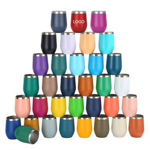 แก้วน้ำสุญญากาศสองชั้นแบบกำหนดโลโก้เองได้ ขายส่ง ขนาด 12 ออนซ์ แก้วสแตนเลสแบบมีฝาปิด ขนาด 12 ออนซ์ สำหรับใส่ไวน์ - Product Image 5