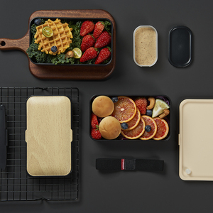 2022 New Bamboo Bento Lunch Box Eco, Kids Plastic Lunch Box Bamboo Lid