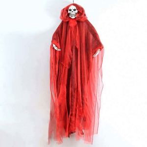 Nouvel Arrivage Meilleure Vente En Gros 180 cm Squelette d'Halloween en Plastique Fantôme Rouge Fait Main Prix Usine Décoration Horreur à Suspendre Porte Mur - Product Image 4