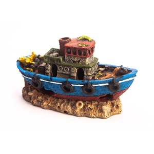 Atacado Aquarium <span class=keywords><strong>Decor</strong></span> acessórios Resina Caverna Pirata Navio Afundado Para Fish Tank - Product Image 5