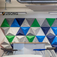 Panneau d'absorption acoustique du feutre 3d de fibre de polyester de forme de triangle de prix direct d'usine