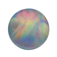 Opale synthétique ronde à dos plat, à facettes simples, polie, de couleur variée, de type cabochon, créée en laboratoire, pour bagues