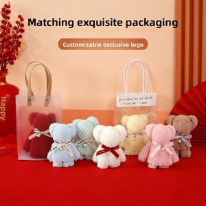 <span class=keywords><strong>Serviette</strong></span> en polaire corail à motif ananas et perles, en forme d'ours en peluche, idéale comme souvenir de mariage, cadeau d'ouverture, cadeau d'anniversaire, ou <span class=keywords><strong>serviette</strong></span> de mariage. - Product Image 3