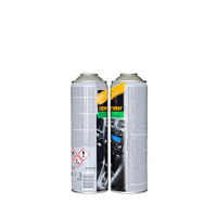Bombe aérosol métallique rechargeable en aluminium et fer, personnalisable avec logo imprimé, pour dégraissant automobile et spray d'entretien des jantes