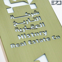 EZD Numéros de chambre d'hôtel personnalisés en laiton brossé découpé au laser avec éclairage LED pour les marchés arabes