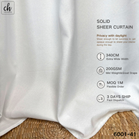 Tissu de rideau transparent 6001-41, intimité et lumière naturelle, couleur unie en 340 cm, 200 GSM, tombé parfait, idéal pour la maison et le commerce.