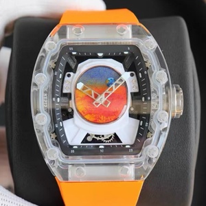 Custom 3D Astronaut Dial Citizen <b>Mechanical</b> <b>Watch</b> Blue Starry Sky Square Case Sapphire Crystal Aluminum Bright Silicone Strap - Product Image 3