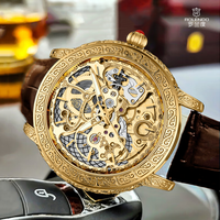 Montre automatique pour homme, montre mécanique automatique en acier gravé et ajouré - Montre élégante pour homme d'affaires