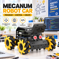 Kit de programmation robotique Zetok Mecanum Wheel Smart Cart, ensemble éducatif DIY, évitement d'obstacles, mouvement omnidirectionnel à 360°