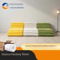Chaise longue en crème compressée sous vide pour une économie de 70 % sur le fret, idéale pour les petits espaces, ensemble de canapés et meubles – Vente en gros