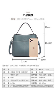 Bolso de Mano de Cuero Genuino de Vaca para Mujer, Bolso de Hombro Cruzado de Moda, Bolso Clásico para Dama, Bolsos Tote para Mujer - Product Image 4