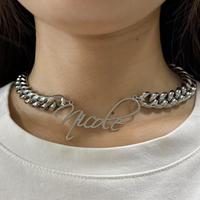 Custom Name Personalized Link Chain Necklace Gold Plated 8mm Thick Stainless Steel Choker Necklace Jewelry Gift