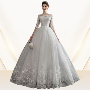 Long Sleeve French <b>Light</b> Main Wedding Dress 2024 New Winter Bridal Wedding Temperament Dream <b>Star</b> Trailing Wedding Dress - Product Image 4