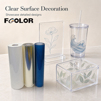 FCOLOR Film de transfert UV DTF recyclable en rouleau, Film de transfert UV A et B, Autocollant de transfert UV DTF AB