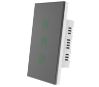 Interrupteur mural intelligent WiFi tactile 3 voies BAREP, homologué cETLus, 10A 125Vac, minuterie APP