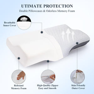 Oreillers en tissu soyeux haut de gamme, recommandés par les chirurgiens orthopédiques pour la protection du cou, conception à cloison haute-basse, anti-ronflement - Product Image 4