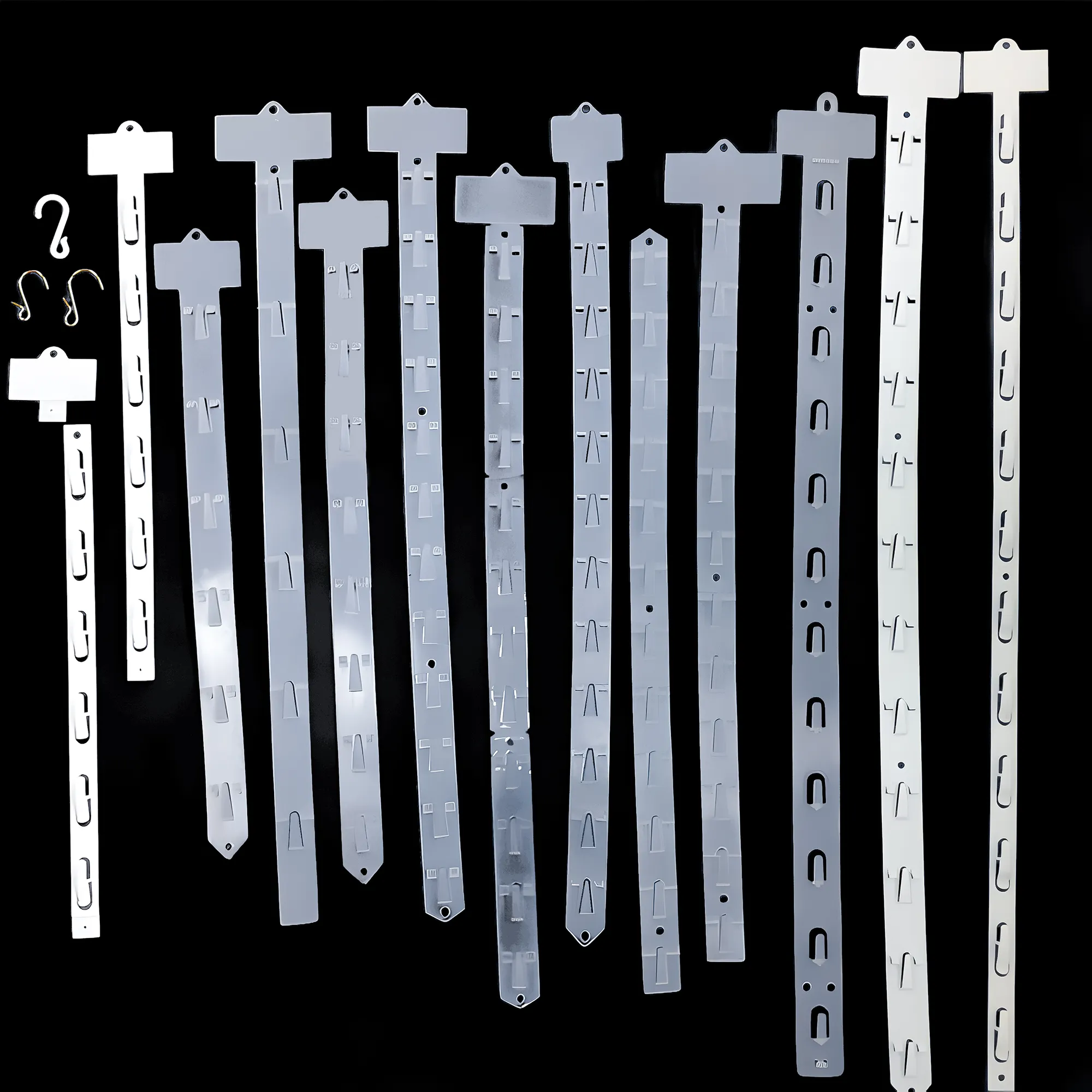 Best Seller Supermarket Hanging Display Hang Strip Plastic Clip Strips Pp Plastic Display Clip Strips