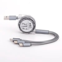 Vente chaude 3-en-1 câble de charge rétractable USB universel pour téléphone avec Micro USB Type C 5A charge rapide PVC tresse blindage