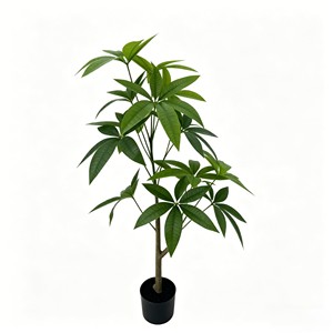 Artificial <b>Plant</b> Money Tree Simulation Large Green Leaves Home Decoration <b>Plastic</b> Potted Landscape Bionic <b>Plant</b> Fortune Tree - Product Image 1