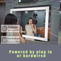 Miroir de salle de bain intelligent mural moderne à LED anti-buée avec Bluetooth et musique, miroir de salle de bain éclairé