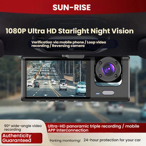 90 ° <span class=keywords><strong>HD</strong></span> 1080P 대시 캠 자동차 <span class=keywords><strong>DVR</strong></span> 세 카메라 블랙 박스 IPS 화면 1 년 보증 - Product Image 4