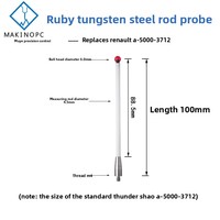 Sonde de Mesure CNC Makinopc avec Filetage M4, Neuve, en Acier Domestique, Composant Moteur à Noyau de Rubis 3D, Garantie 3 Mois