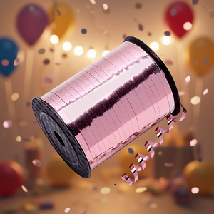 Cinta Decorativa Brillante Color Oro Rosa de 500m para Fiestas - Product Image 3