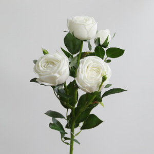Rami di Rose Artificiali Real Touch Effetto Umido, 4 Teste, Steli di Rose Finte per Bouquet da Sposa, Vaso Domestico, Composizioni Floreali e Decorazioni - Product Image 6