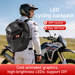 Sac à dos de moto LED extérieur pour la conduite, sac à dos Bluetooth pour moto, grande capacité, respirant, avec écran programmable, 5V - Product Image 1