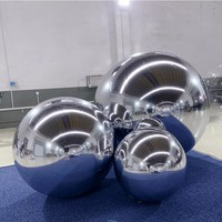 Grande boule miroir gonflable en PVC argenté brillant, durable, avec logo OEM, pour décorations de mariage et publicité gonflable