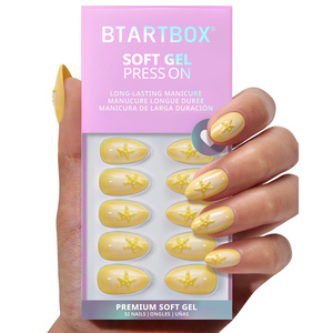 Uñas postizas 3D de estrella de mar, a presión, al por mayor, amarillas ombré de verano, de gel suave, hechas a mano, kit de uñas postizas artificiales con pegamento - Product Image 1