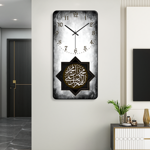 2025 nóng bán Chất lượng cao HD pha lê hồi giáo thạch anh Đồng hồ treo tường MDF kỹ thuật số Treo Kính mặt duy nhất cho phòng khách hồi giáo - Product Image 2