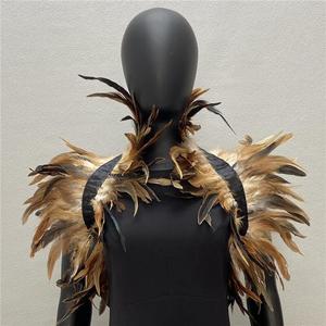 Uomo in fiamme sciarpa <span class=keywords><strong>di</strong></span> piume scialle uomo regolare gotico Costume <span class=keywords><strong>di</strong></span> piume <span class=keywords><strong>di</strong></span> carnevale <span class=keywords><strong>di</strong></span> Halloween Rave spettacolo <span class=keywords><strong>di</strong></span> <span class=keywords><strong>natale</strong></span> che brucia la danza dell'uomo - Product Image 5