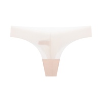 Nouvelles culottes string sexy respirantes brodées sans couture en soie glacée, nylon et coton, taille basse, pour jeunes femmes