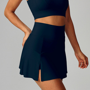 Falda Deportiva de Tenis para Mujer, Cintura Alta, Mini, con Abertura Frontal, Shorts Antitransparentes Integrados, Secado Rápido, Transpirable, Corte en A, para Correr - Product Image 6