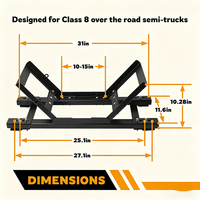 Support de roue de secours universel JH-Mech pour camionnettes, compatible avec les pneus de 33 à 40 pouces, en acier carbone noir, porte-roue de secours pour benne de camion