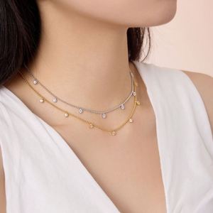 Dylam High Fine Elegance Design Jewelry 925 Silver Link Chain 5A Cubic Zirconia Multiple Pendants Necklace Stylish Jewelry - Product Image 2
