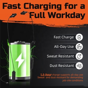 Écouteurs Bluetooth à tour de cou avec réduction de bruit de 29 dB, bouchons d'oreilles de sécurité pour la construction, l'atelier, la <span class=keywords><strong>protection</strong></span> <span class=keywords><strong>auditive</strong></span> industrielle - Product Image 2
