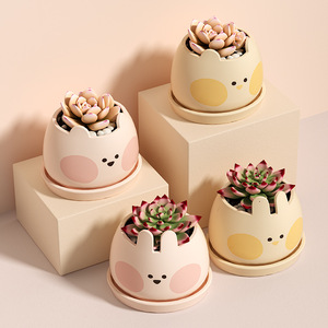 Pot de fleurs en céramique vert olive dégradé avec trou de drainage et système d'arrosage automatique, design moderne et écologique pour une utilisation en intérieur/extérieur - Product Image 2